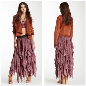 Free People floral ruffle skirt